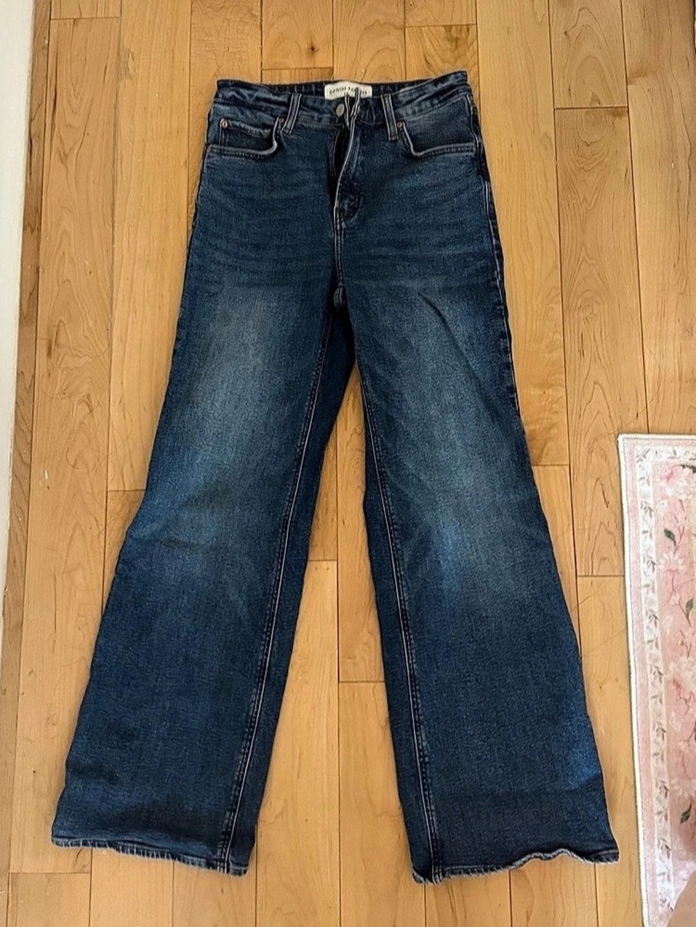 Aritzia Denim Forum The '90s Snatched Hi-Rise Wide Leg Blue Jeans Waist 27